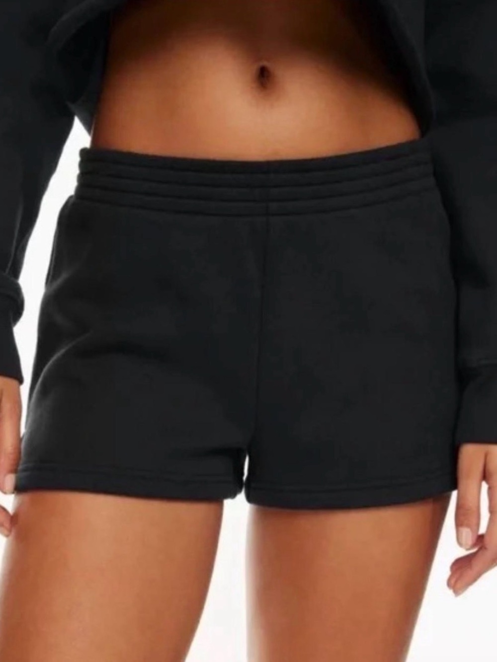 Aritzia TNA fleece black Sweat Shorts